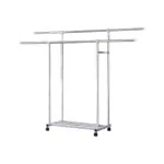 1-SOGA 200cm Stainless Steel Floor-Standing Clothes Rack - Durable and Space-Saving Laundry Organizer