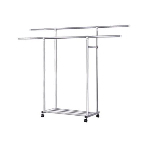 1-SOGA 200cm Stainless Steel Floor-Standing Clothes Rack - Durable and Space-Saving Laundry Organizer