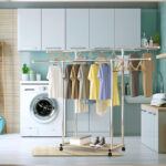 7-SOGA 200cm Stainless Steel Floor-Standing Clothes Rack - Durable and Space-Saving Laundry Organizer