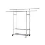 1-SOGA 200cm Stainless Steel Floor-Standing Clothes Rack - Durable and Space-Saving Laundry Organizer