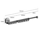 4-SOGA 93.2cm Wall-Mounted Clothing Dry Rack Retractable Space-Saving Foldable Hanger