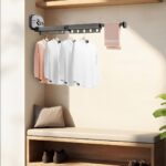 5-SOGA 93.2cm Wall-Mounted Clothing Dry Rack Retractable Space-Saving Foldable Hanger