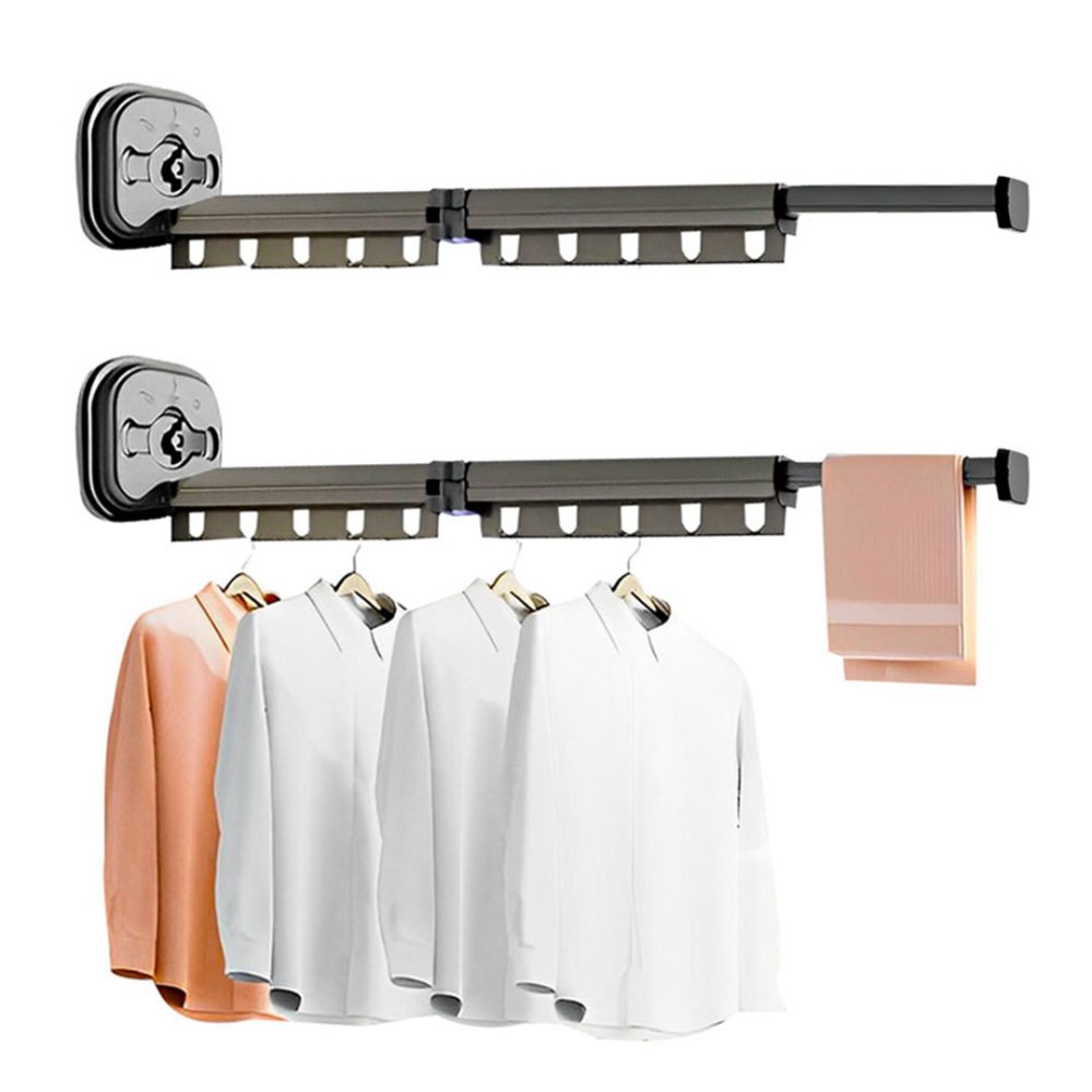 1-SOGA 2X  93.2cm Wall-Mounted Clothing Dry Rack Retractable Space-Saving Foldable Hanger