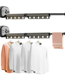 1-SOGA 2X  93.2cm Wall-Mounted Clothing Dry Rack Retractable Space-Saving Foldable Hanger