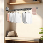 5-SOGA 127.5cm Wall-Mounted Clothing Dry Rack Retractable Space-Saving Foldable Hanger