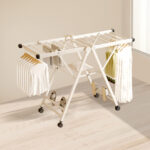 3-SOGA 140cm Portable Wing Shape Clothes Drying Rack Foldable Space-Saving Laundry Holder