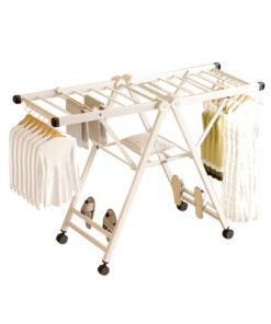 1-SOGA 160cm Portable Wing Shape Clothes Drying Rack Foldable Space-Saving Laundry Holder
