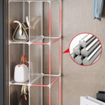 4-SOGA 2X 2 Tier Multifunctional PP Plastic Bag Box Portable Cubby DIY Storage Shelves Stackable Handbag Purse Organiser