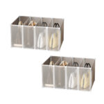 1-SOGA 2X 1 Tier Multifunctional PP Plastic Bag Box Portable Cubby DIY Storage Shelves Stackable Handbag Purse Organiser