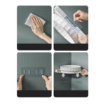7-SOGA Green 360 Degree Wall-Mounted Rotating Bathroom Organiser Corner Vanity Rack Toilet Adhesive Storage Shelf