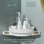 2-SOGA White 360 Degree Wall-Mounted Rotating Bathroom Organiser Corner Vanity Rack Toilet Adhesive Storage Shelf