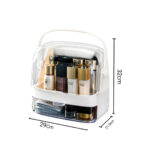 2-SOGA 2 Tier White Countertop Makeup Cosmetic Storage Organiser Skincare Holder Jewelry Storage Box with Handle