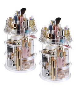 1-SOGA 2X 360 Degree Rotating Makeup Organiser Cosmetics Holder Display Stand Skincare Home Decor