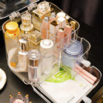 3-SOGA Transparent Cosmetic Storage Box Clear Makeup Skincare Holder with Lid Drawers Waterproof  Dustproof Organiser