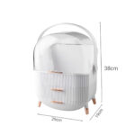 6-SOGA 29cm White Countertop Makeup Cosmetic Storage Organiser Skincare Holder Jewelry Storage Box with Handle