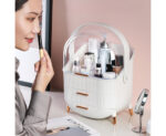 3-SOGA 2X 29cm White Countertop Makeup Cosmetic Storage Organiser Skincare Holder Jewelry Storage Box with Handle