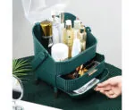 2-SOGA Green Cosmetic Jewelry Storage Organiser with Antler LED Light Mirror Tabletop Vanity Set