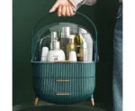 3-SOGA Green Cosmetic Jewelry Storage Organiser with Antler LED Light Mirror Tabletop Vanity Set