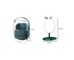 5-SOGA Green Cosmetic Jewelry Storage Organiser with Antler LED Light Mirror Tabletop Vanity Set