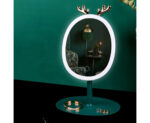 8-SOGA Green Cosmetic Jewelry Storage Organiser with Antler LED Light Mirror Tabletop Vanity Set