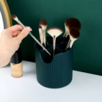 2-SOGA Green Cosmetic Jewelry Storage Organiser Set Makeup Brush Lipstick Skincare Holder Jewelry Storage Box with Handle