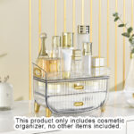 2-SOGA 3 Tier Transparent Multifunctional Countertop Cosmetic Storage Makeup Skincare Holder Jewelry Cabinet Bathroom Desk Drawer Vanity Organiser