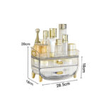 6-SOGA 3 Tier Transparent Multifunctional Countertop Cosmetic Storage Makeup Skincare Holder Jewelry Cabinet Bathroom Desk Drawer Vanity Organiser