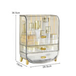 6-SOGA 3 Tier Transparent Multifunctional Countertop Cosmetic Storage Makeup Perfume Skincare Display Stand Shelf Drawer Type Organiser