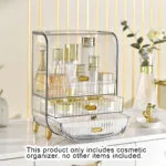 2-SOGA 2X 3 Tier Transparent Multifunctional Countertop Cosmetic Storage Makeup Perfume Skincare Display Stand Shelf Drawer Type Organiser