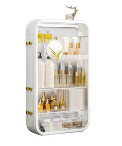 1-SOGA White Multi Tier Cosmetic Storage Rack Bathroom Vanity Tray Display Stand Organiser