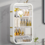 2-SOGA 2X White Multi Tier Cosmetic Storage Rack Bathroom Vanity Tray Display Stand Organiser