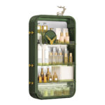 1-SOGA Green Multi Tier Cosmetic Storage Rack Bathroom Vanity Tray Display Stand Organiser