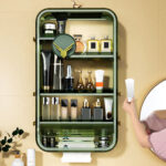 4-SOGA Green Multi Tier Cosmetic Storage Rack Bathroom Vanity Tray Display Stand Organiser