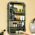5-SOGA Green Multi Tier Cosmetic Storage Rack Bathroom Vanity Tray Display Stand Organiser