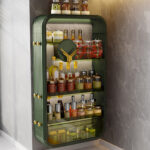 7-SOGA Green Multi Tier Cosmetic Storage Rack Bathroom Vanity Tray Display Stand Organiser