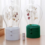 3-SOGA Green 360 Degree 2 Layered Jewelry Storage Box Waterproof Dustproof Accessories Organiser