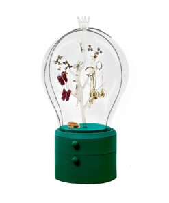 1-SOGA Green 360 Degree 2 Layered Jewelry Storage Box Waterproof Dustproof Accessories Organiser