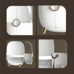 6-SOGA White Transparent Countertop Makeup Organiser Cosmetic Storage Waterproof Dustproof Bathroom Skincare Holder with Lid