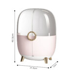 5-SOGA 2X Pink Transparent Countertop Makeup Organiser Cosmetic Storage Waterproof Dustproof Bathroom Skincare Holder with Lid