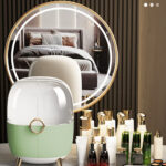 6-SOGA Green Transparent Countertop Makeup Organiser Cosmetic Storage Waterproof Dustproof Bathroom Skincare Holder with Lid