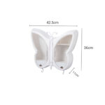 6-SOGA White Butterfly Shape Wall-Mounted Makeup Organiser Dustproof Waterproof Bathroom Storage Box Home Decor