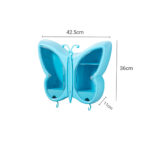 6-SOGA Blue Butterfly Shape Wall-Mounted Makeup Organiser Dustproof Waterproof Bathroom Storage Box Home Decor