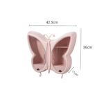 6-SOGA Pink Butterfly Shape Wall-Mounted Makeup Organiser Dustproof Waterproof Bathroom Storage Box Home Decor