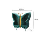 6-SOGA 2X Green Butterfly Shape Wall-Mounted Makeup Organiser Dustproof Waterproof Bathroom Storage Box Home Decor