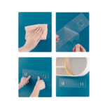 5-SOGA 39cm Oval Wall-Mounted Mirror Storage Box Vanity Mirror Rack Bathroom Adhesive Shelf Home Organiser Decor