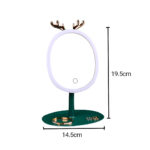 2-SOGA 2X Green Antler LED Light Makeup Mirror Tabletop Vanity Home Decor