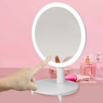 3-SOGA Round White Rechargeable LED Light Makeup Mirror Tabletop Vanity Home Decor