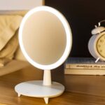 5-SOGA Round White Rechargeable LED Light Makeup Mirror Tabletop Vanity Home Decor