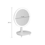 6-SOGA Round White Rechargeable LED Light Makeup Mirror Tabletop Vanity Home Decor