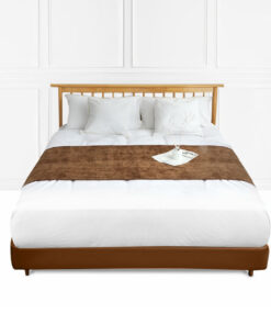 1-SOGA 70cm Brown Vintage Bed Scarf Runner Bedding Tail Pad Flag For Home Hotel Set of 3